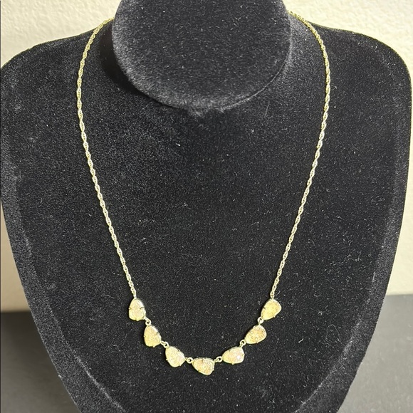 Kendra Scott Susanna Iridescent Drusy Elegant Gold Chain Necklace​ - Picture 1 of 9